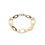 {Customize} Oval half hammered rolo link 18K Gold chains