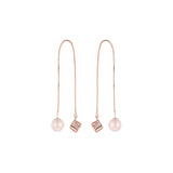 Rose Gold threader pearl earrings