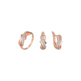 Rose Gold two tone criss-crossing ribbon set