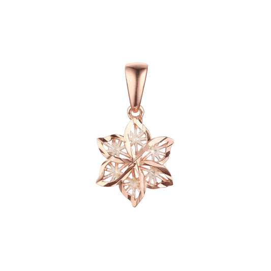 Radiant flower pendant in Rose Gold two tone, 14K Gold plating colors