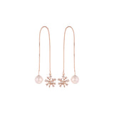 Rose Gold threader pearl earrings