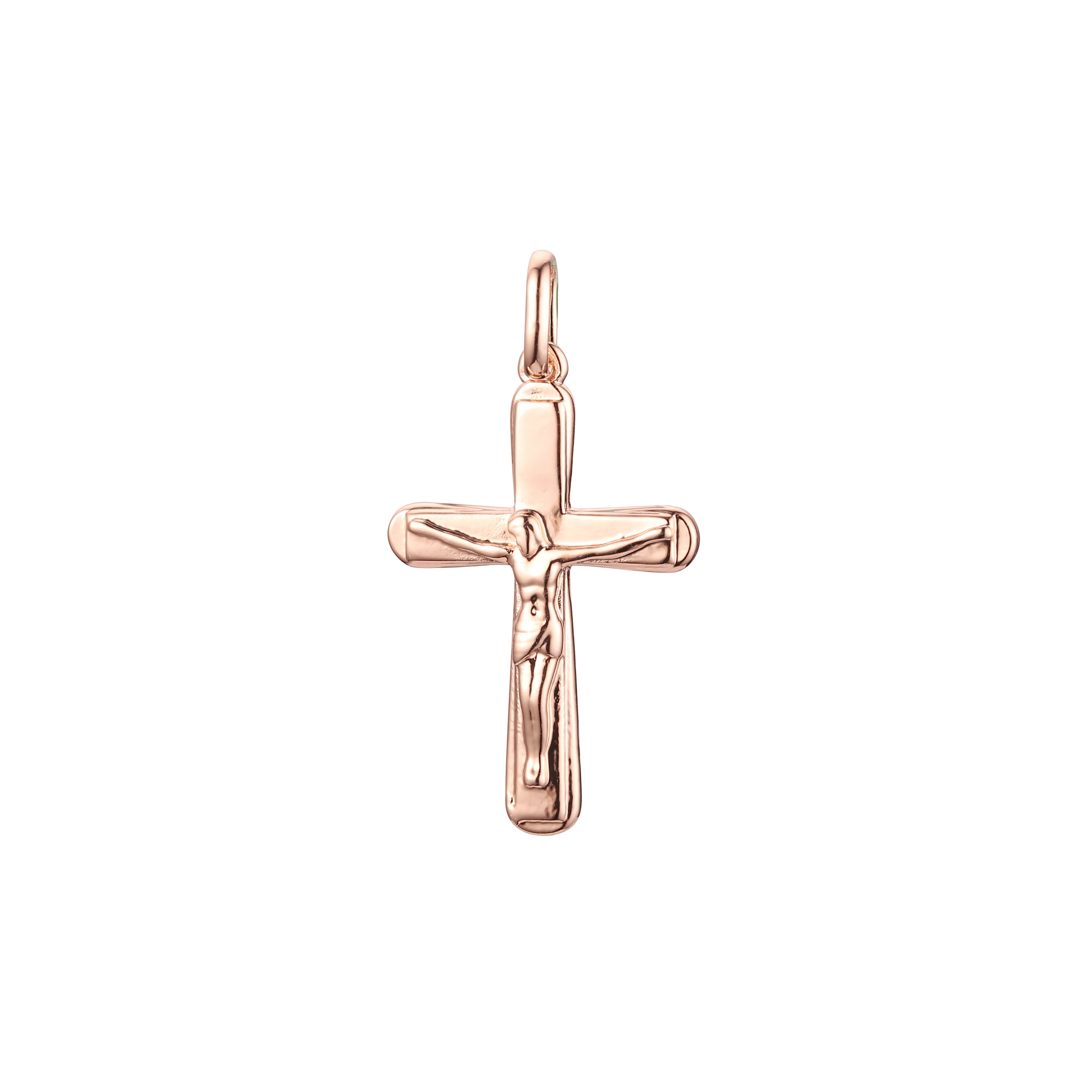 🔥 Minimalism Crucifix Rose Gold, 14K Gold Cross Pendant