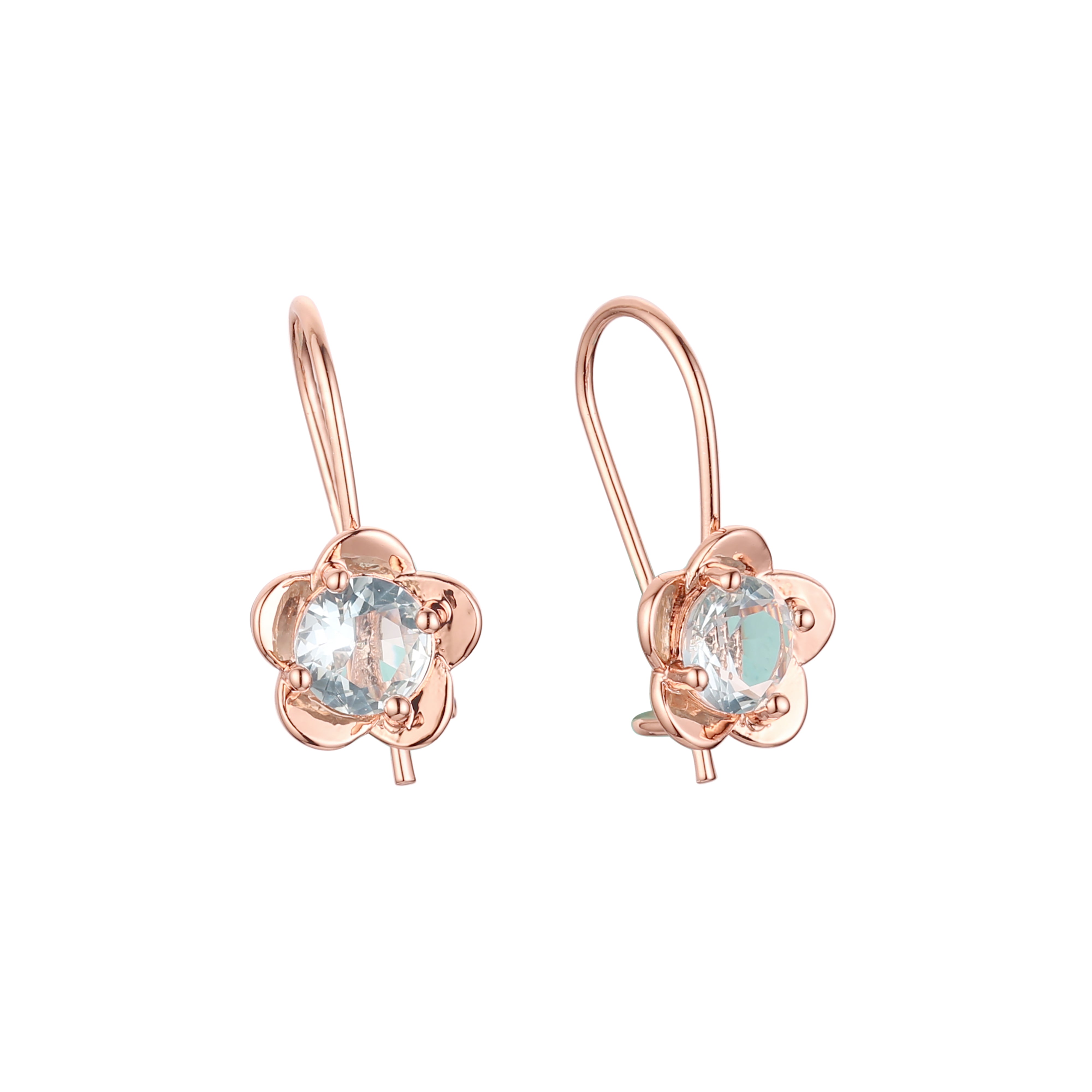 Серьги-крючки из проволоки из Красное золото 585 пробы с двухцветным покрытием
