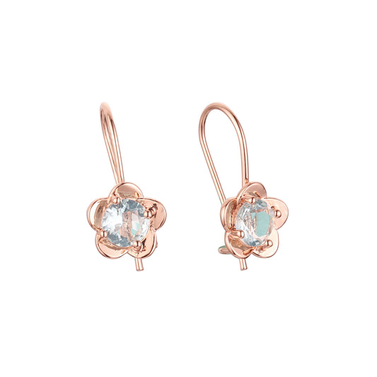 Серьги-крючки из проволоки из Красное золото 585 пробы с двухцветным покрытием