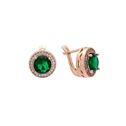Cluster halo earrings in 14K Gold, Rose Gold, two tone plating colors