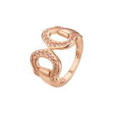 Anéis de fivela em ouro 14K, cores banhadas a ouro rosa
