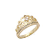 Paved white CZs 14K Gold, Rose Gold Crown rings