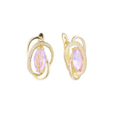 Solitär-Marquise-Ohrringe aus 14 Karat Gold und Roségold, zweifarbig