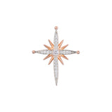 Cluster White CZs Shiny Rose Gold, 14K Gold Star pendant