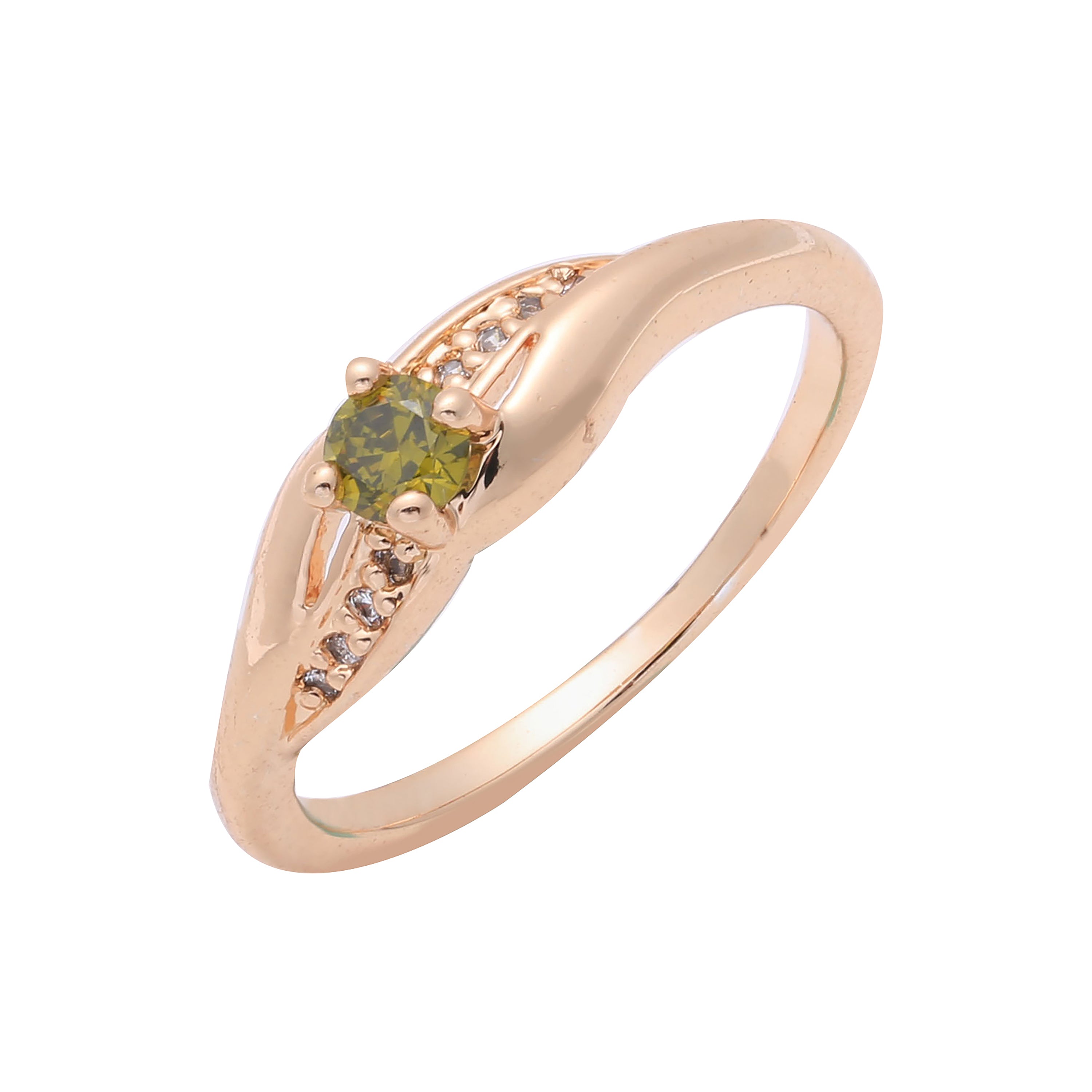Solitaire paved cz Rose Gold rings