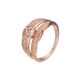 Anillos love lock de diseño solitario en Oro 14K, colores baño de oro rosa
