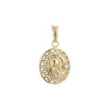 Pingente Virgem Maria de Kazan em ouro rosa, cores banhadas a ouro 14K