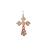 🔥 Eastern Orthodox Russian budded pendant in Rose Gold two tone, 14K Gold plating colors