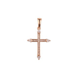 Latin Cluster white CZs Rose Gold Latin cross pendant