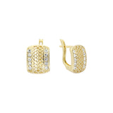 Mesh-Cluster-Ohrringe aus 14 Karat Gold und Roségold, zweifarbig
