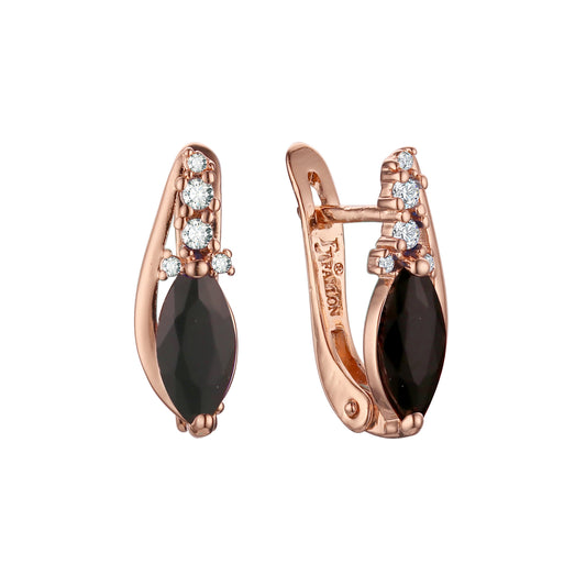 Solitär-Marquise-Ohrringe aus Roségold und Weißgold mit Zirkonia