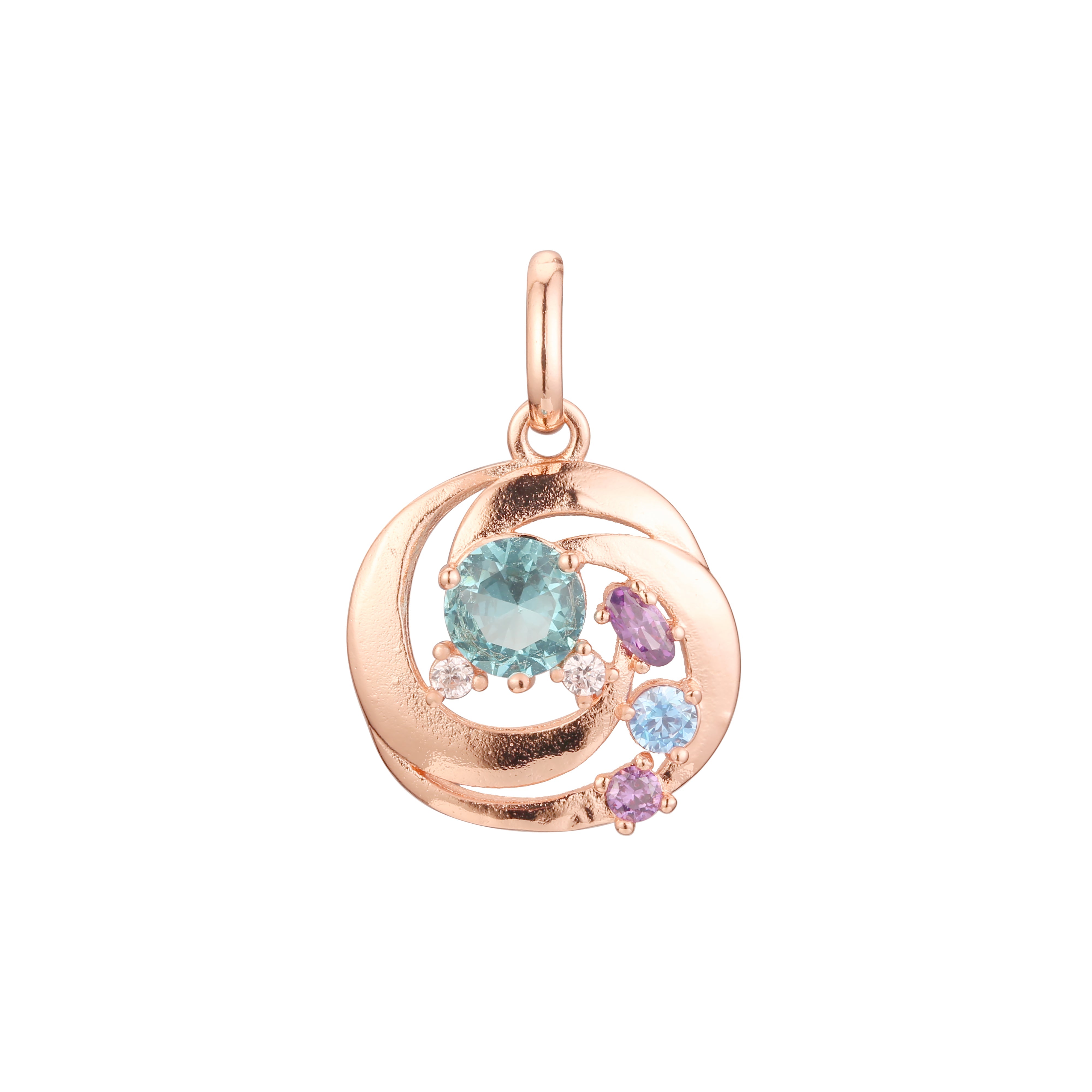 Cluster pendant in Rose Gold, 14K Gold plating colors