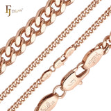 .Cadenas de eslabones cubanos Estilo Miami Clásicas enchapadas en Oro Blanco, Oro 14K, dos tonos SF