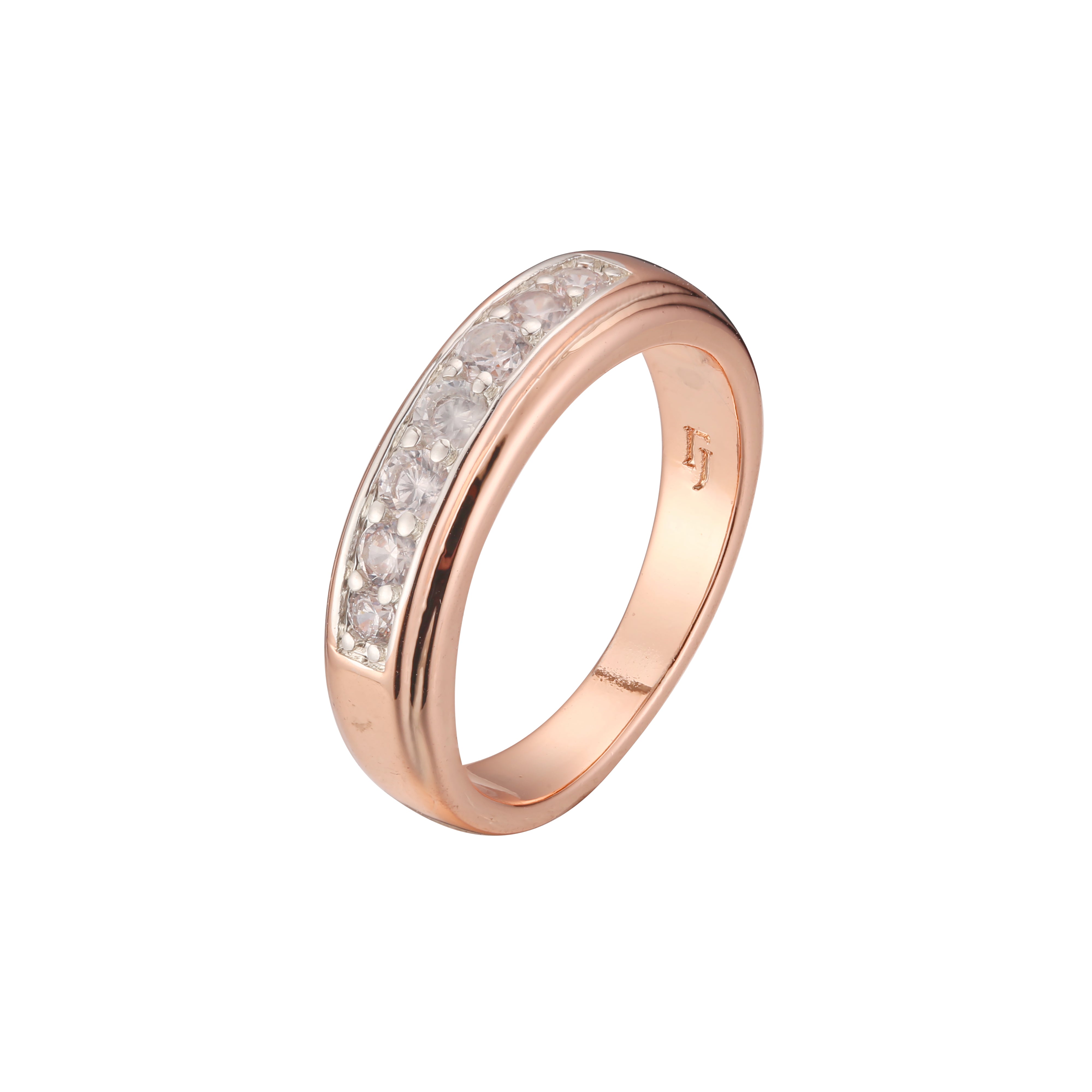 Seven stones rings in Rose Gold, two tone plating colors