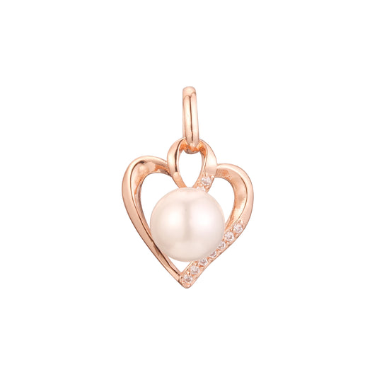 Pingente em ouro rosa de dois tons, cores banhadas a ouro 14K