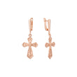 Rose Gold crucifix cross earrings