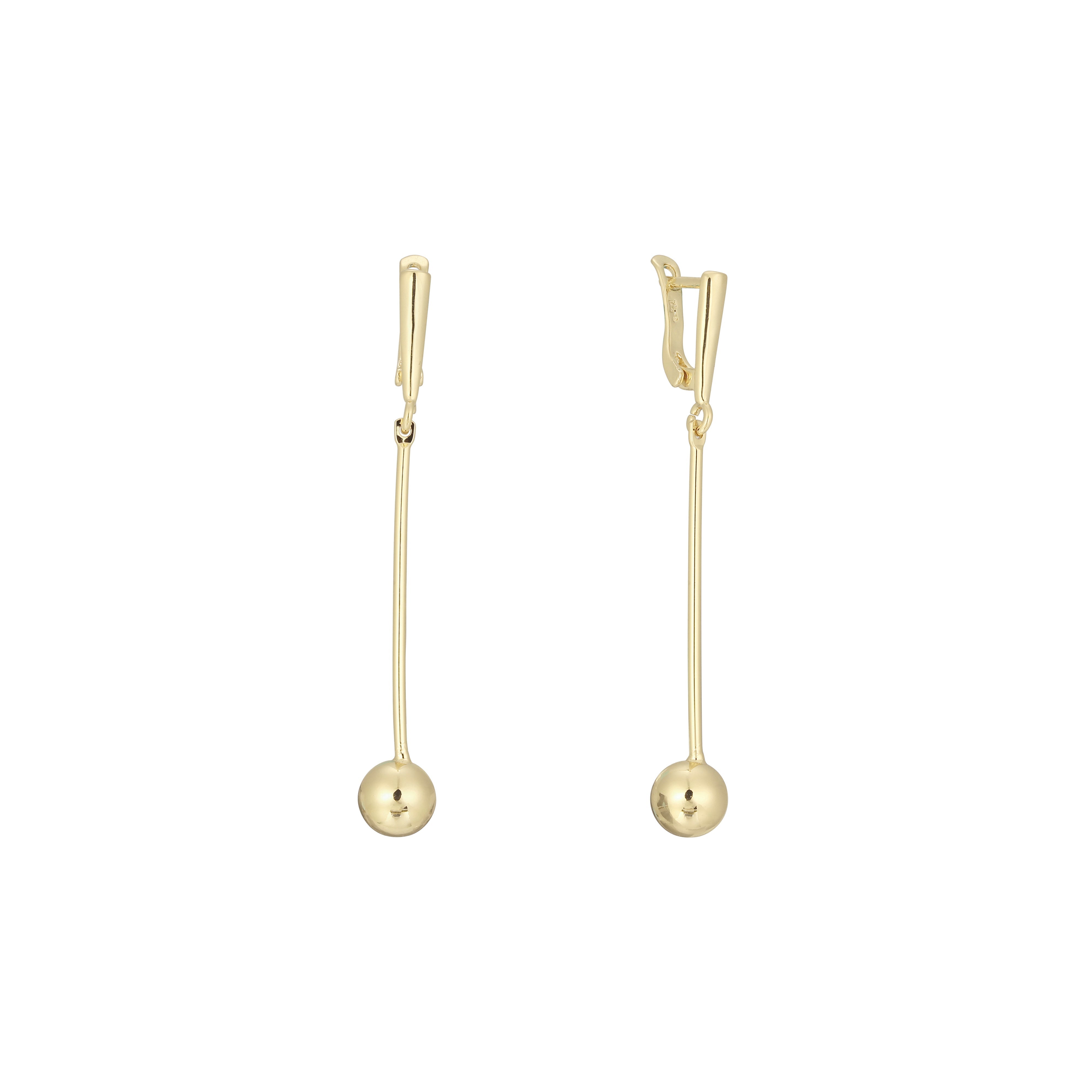 14K ゴールド、ホワイト ゴールド、ローズ ゴールド メッキ色のビーズ ロング ドロップ イヤリング
