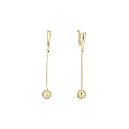 .Olivia's Beads - Beads long drop earrings in 14K Gold, White Gold, Rose Gold plating colors