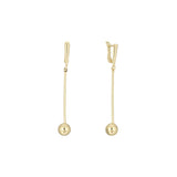 14K ゴールド、ホワイト ゴールド、ローズ ゴールド メッキ色のビーズ ロング ドロップ イヤリング