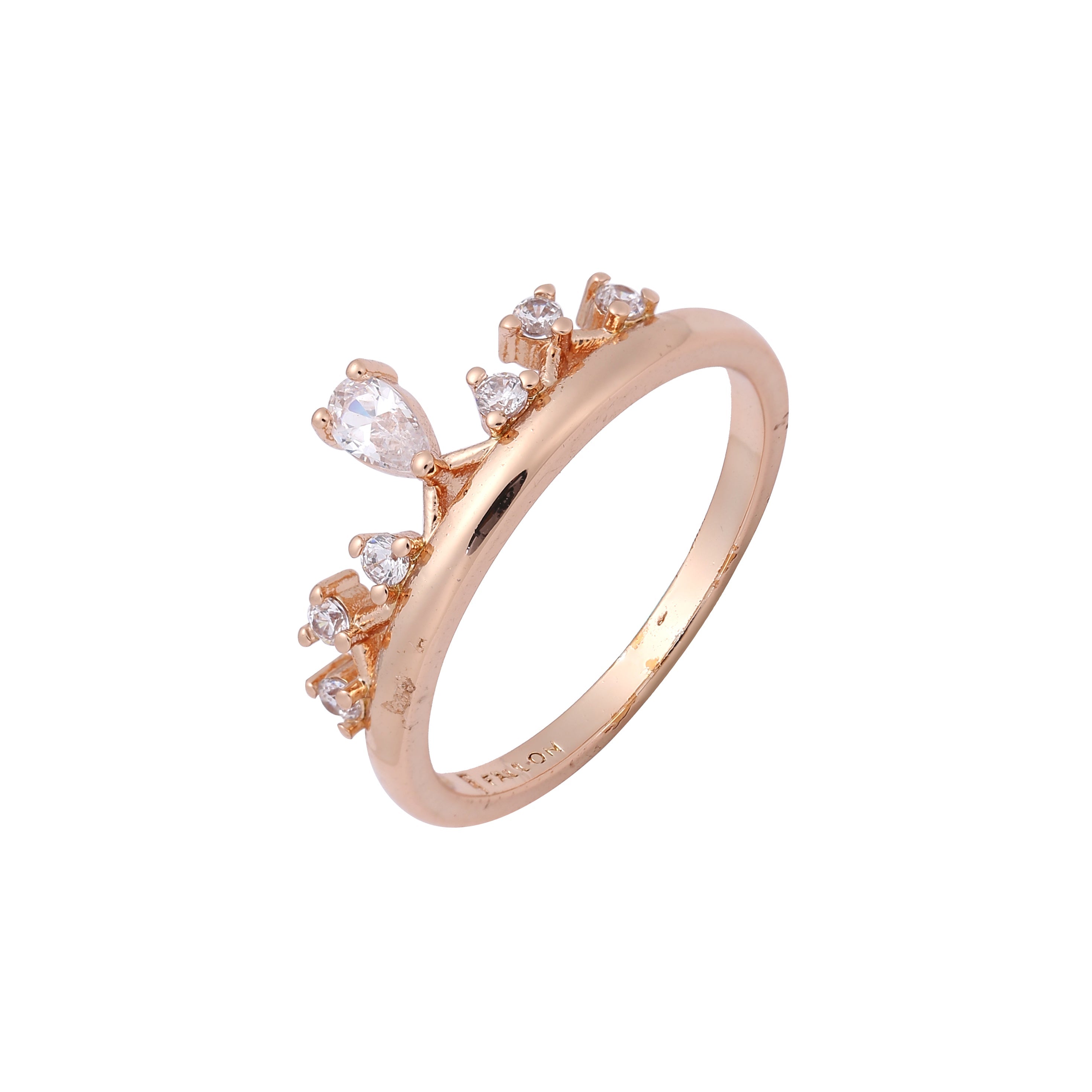 Solitaire white Czs 14K Gold, Rose Gold Rings