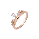 Solitaire white Czs 14K Gold, Rose Gold Rings