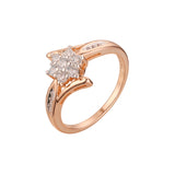 Ros¨¦goldene zweifarbige Ringe mit drei Steinen