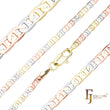 {3 Tone} Dreifarbige klassische Mariner-Stabgliederketten mit 14-Karat-Gold- und Roségoldbeschichtung