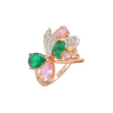 Rose Gold two tone fashion mixed rings