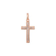 Cluster white CZs 14K Gold, Rose Gold or White Gold Latin Cross Pendant