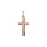 Cluster white CZs 14K Gold, Rose Gold or White Gold Latin Cross Pendant