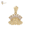 Indischer Häuptling bunter Marquise CZs 14K Gold Anhänger