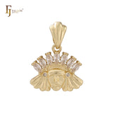 Indischer Häuptling bunter Marquise CZs 14K Gold Anhänger