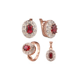 Conjunto Halo banhado em ouro rosa, dois tons