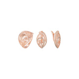 Conjunto de joias de anéis de filigrana renascentistas banhados em ouro rosa