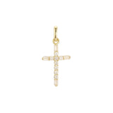 Pingente de cruz latina em ouro rosa, cores banhadas a ouro 14K