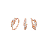 Rose Gold two tone fishbone design set