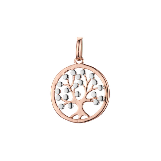 🔥 Circle tree pendant with fruits in Rose Gold two tone, 14K Gold plating colors