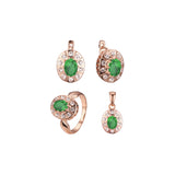 Conjunto Halo banhado em ouro rosa, dois tons