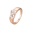 Ros¨¦goldfarbene zweifarbige Ringe mit schlichtem Design und Pflastersteinen