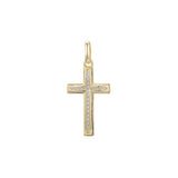 Cluster white CZs 14K Gold, Rose Gold or White Gold Latin Cross Pendant
