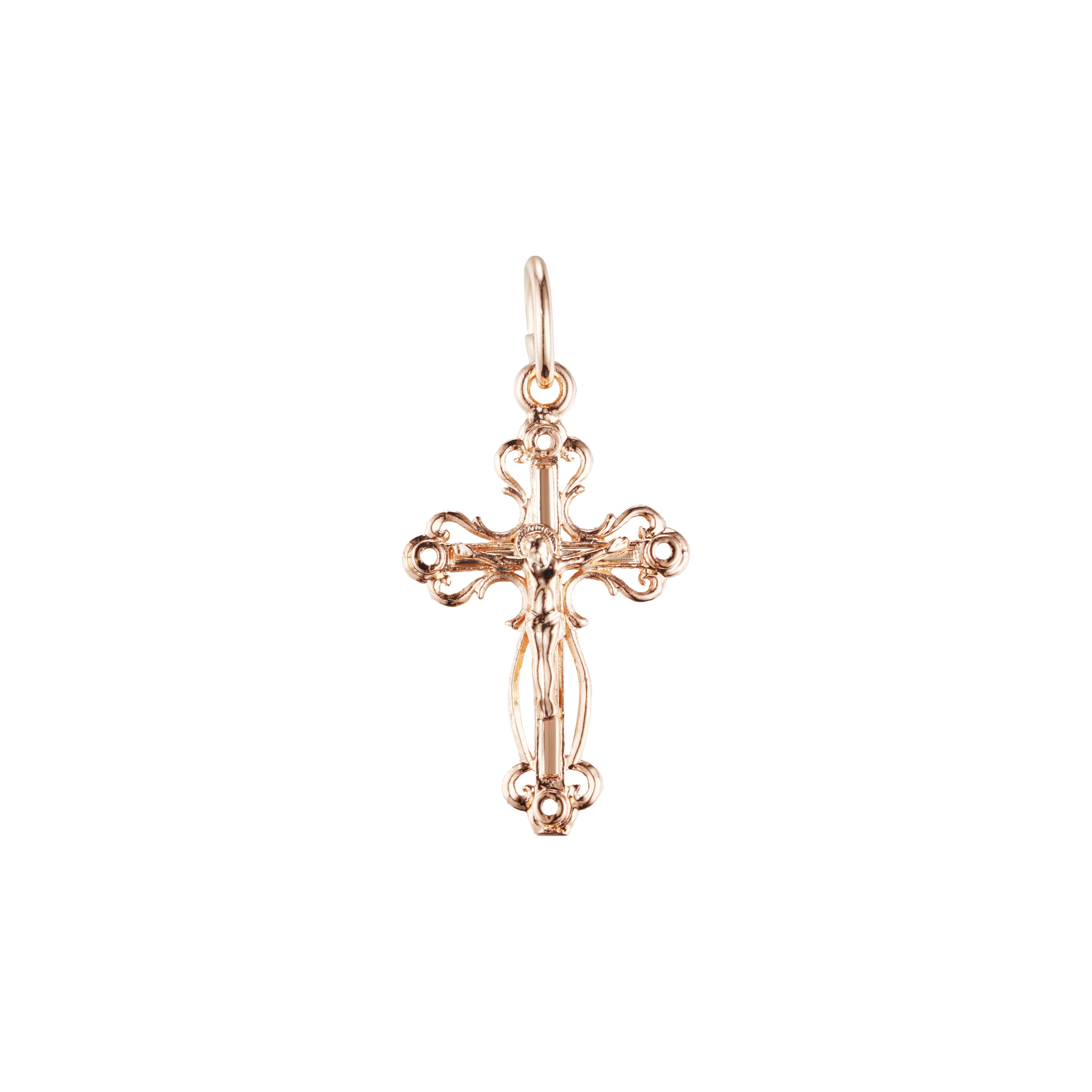 🔥 Eastern Orthodox Russian budded pendant in Rose Gold, White Gold plating colors