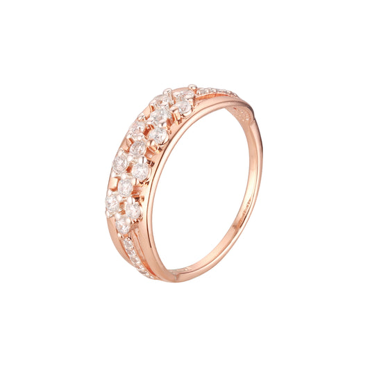 Rose Gold two tone cluster rings