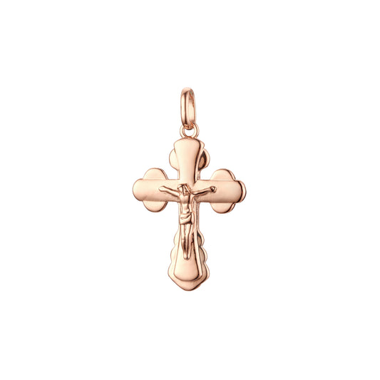 🔥 Eastern Orthodox Russian budded pendant in Rose Gold, White Gold plating colors