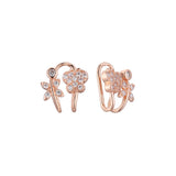 14K 金蝴蝶耳环，镀玫瑰金颜色