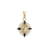 Saint Matrona 玫瑰金吊坠，14K 镀金颜色
